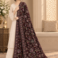 Dark Burgundy Velvet Embroidered Shawl