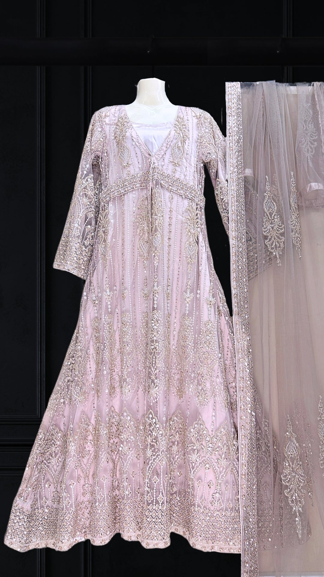 Stunning 4PC Maxi Coat Style Dress