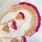 Stunning Jhumka Drop Pearl Set (Pink)