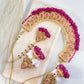 Stunning Jhumka Drop Pearl Set (Pink)
