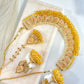 Stunning Jhumka Drop Pearl Set (Yellow)