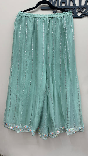 Embroidered sage green Pakistani suit for women in Canada