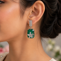 Pakistani Emerald green crystal earrings for women in canada