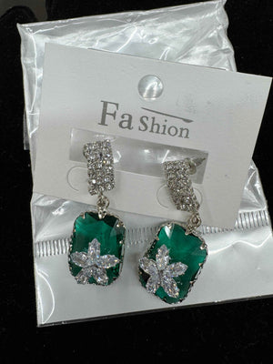 Emerald Green Crystal Earrings for Women