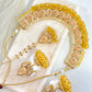 Stunning Jhumka Drop Pearl Set (Yellow)