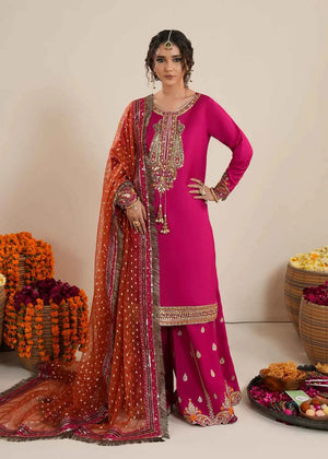 Fuchsia Raw Silk Sharara Suit – Zarqun Pakistani Formal Wear Canada