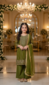 Tand Taani 3 Pcs Girls fancy Chiffon Embroidered Suit
