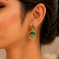Green Traditional Mini Jhumki Earrings