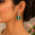 Pakistani Green stone pendant earrings for women in canada