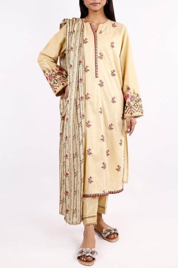 SAYA Embroidered Cotton 3-Piece - Soft & Stylish Outfit