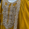 Mustard 3-Piece Chiffon Embroidered Outfit