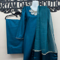 3-Piece Kattan Silk Farshi Shalwar Qameez with Embroidered Dupatta