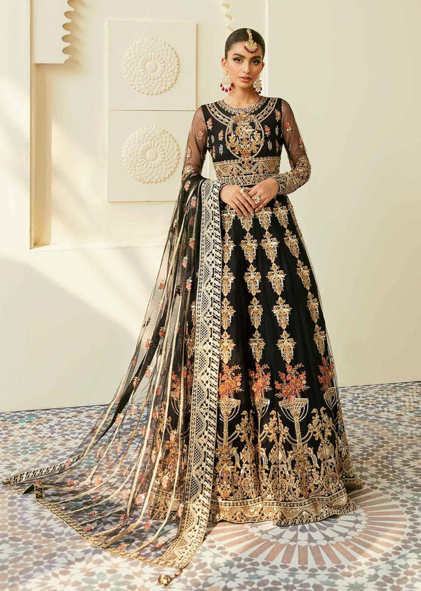 Akbar Aslam Elinor Black Embroidered Formal Wedding Dress