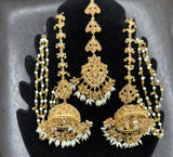 Bridal Jhumka Tikka Set with Side Saharas