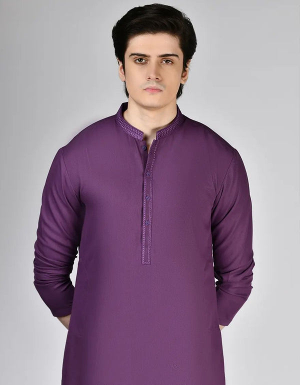 Men’s Blended Red Shalwar Kameez – J. Junaid Jamshed | Pakistani Traditional Wear for Eid & Weddings