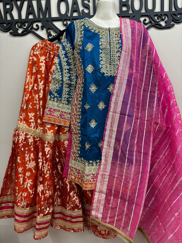 Exquisite Katan Silk Gharara