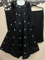 3-Piece Cotton Embroidery Maxi [Black]