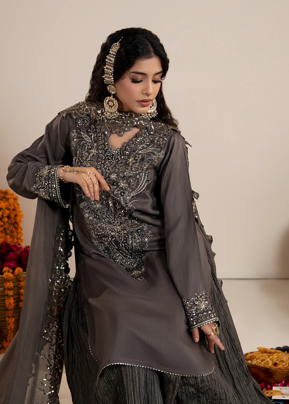 raw silk sharara outfit
