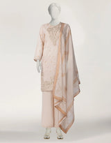 J. Peach Raw Silk Heavy Embroidered 3 Piece Stitched Suit