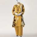 J. Yellow Lawn Embroidered 3-Piece Stitched Suit with Chiffon Dupatta