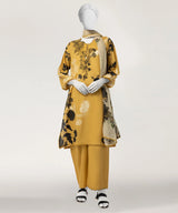 J. Yellow Lawn Embroidered 3-Piece Stitched Suit with Chiffon Dupatta
