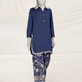 J. Blue Textured 2-Piece Stitched Suit with Azaar