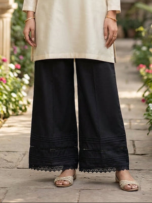 Khaadi black cotton straight trouser