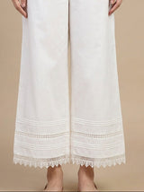 Khaadi off-white cotton wide-leg trouser