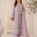 Lilac chiffon embroidered Pakistani 3 piece suit Canada