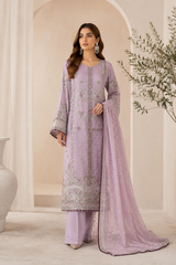 Lilac chiffon embroidered Pakistani 3 piece suit Canada