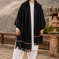 Luxury black pashmina shawl for men by Maryam Qasim Boutique