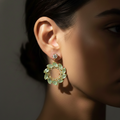 Mint Green Crystal Hoop Earrings for Women