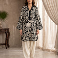 Black Embroidered Vescos 2-Piece Cord Set with Farshi Shalwar