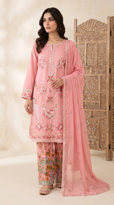 J. Pink Maple Silk Embroidered 3-Piece Stitched Wear