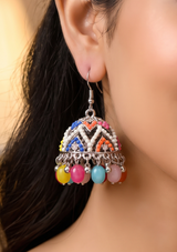 Multicolor Traditional Jhumka Earrings – Pakistani Statement Jewelry