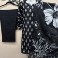 Original Tawakkal black printed lawn 3 piece suit for women with matching dupatta in canada