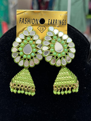 green jhumka earrings Canada
Pakistani green jewelry
ethnic festive earrings