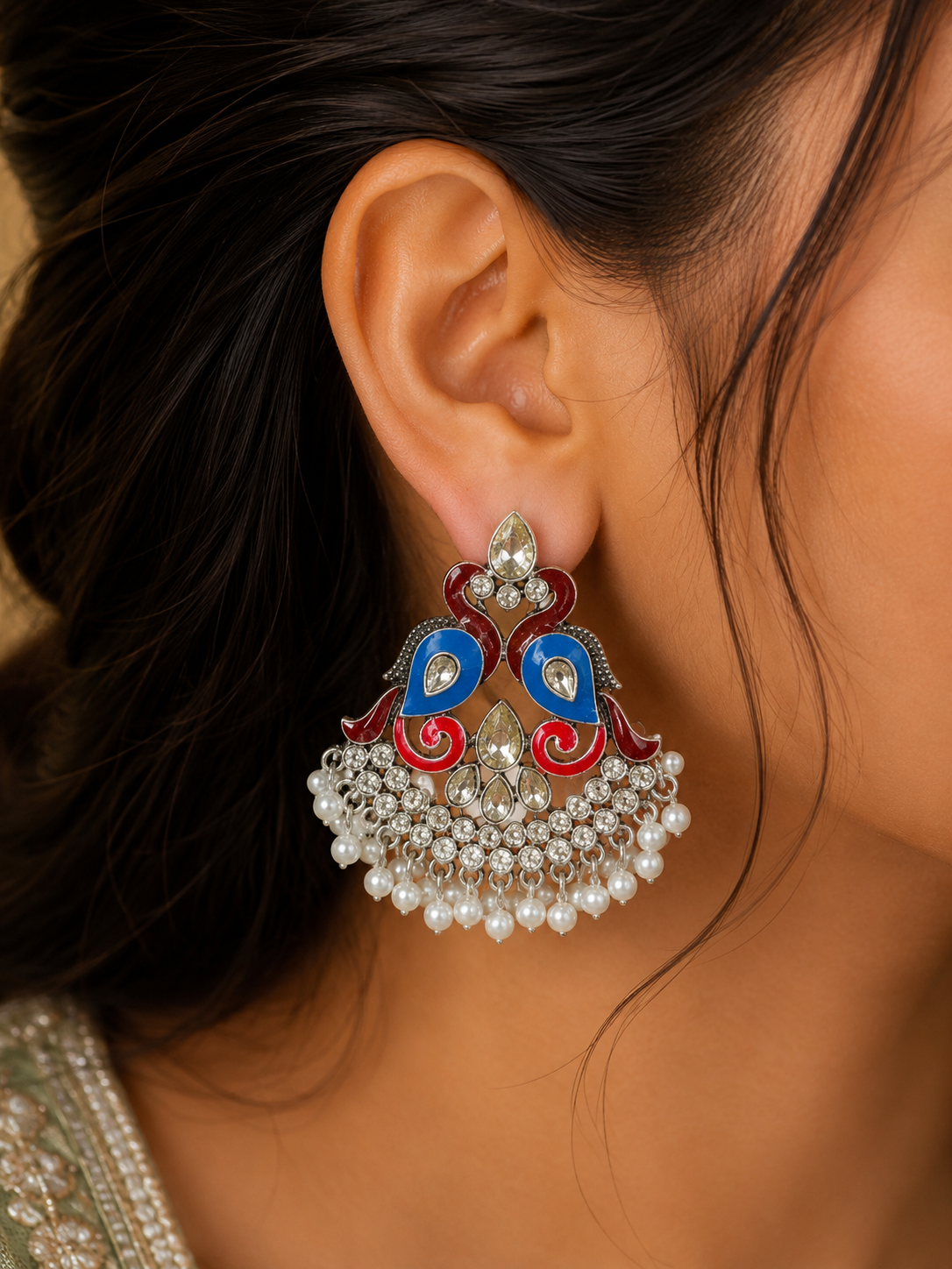 Pakistani pearl earrings
Pakistani festive jewelry
