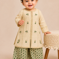 Baby Choice cream embroidered baby girls dobby lawn suit with green printed palazzo in Canada