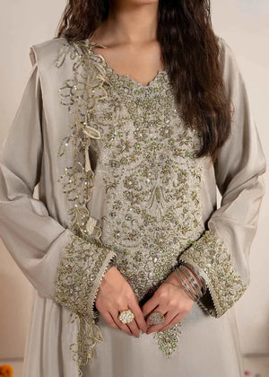3 pcs Grey Raw Silk Sharara Suit – Zarqun Formal Pakistani Dress Canada