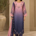 Pink and navy ombre sheesha silk Pakistani formal dress