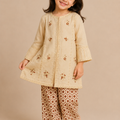 Baby Choice cream embroidered girls dobby lawn suit with brown printed palazzo in Canada.
