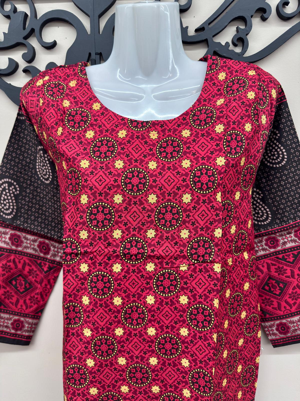Pakisani Red lining kurti top