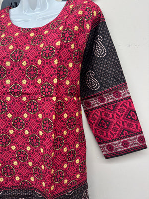 Red lining kurti top for women