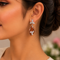 Pakistani Rose gold crystal drop earrings for women in canada