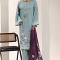 Sadabahar Aqua Blue Printed Lawn 3 Piece Suit – Elegant Summer Wear