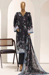 Sadabahar Black Printed Lawn Stitched 3 Piece Suit – Summer Collection