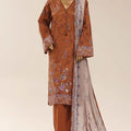 Sadabahar Brown Printed Lawn Stitched 3 Piece Suit – Summer Collection