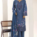 Sadabahar Classic Blue Printed Lawn Stitched 3 Piece Suit