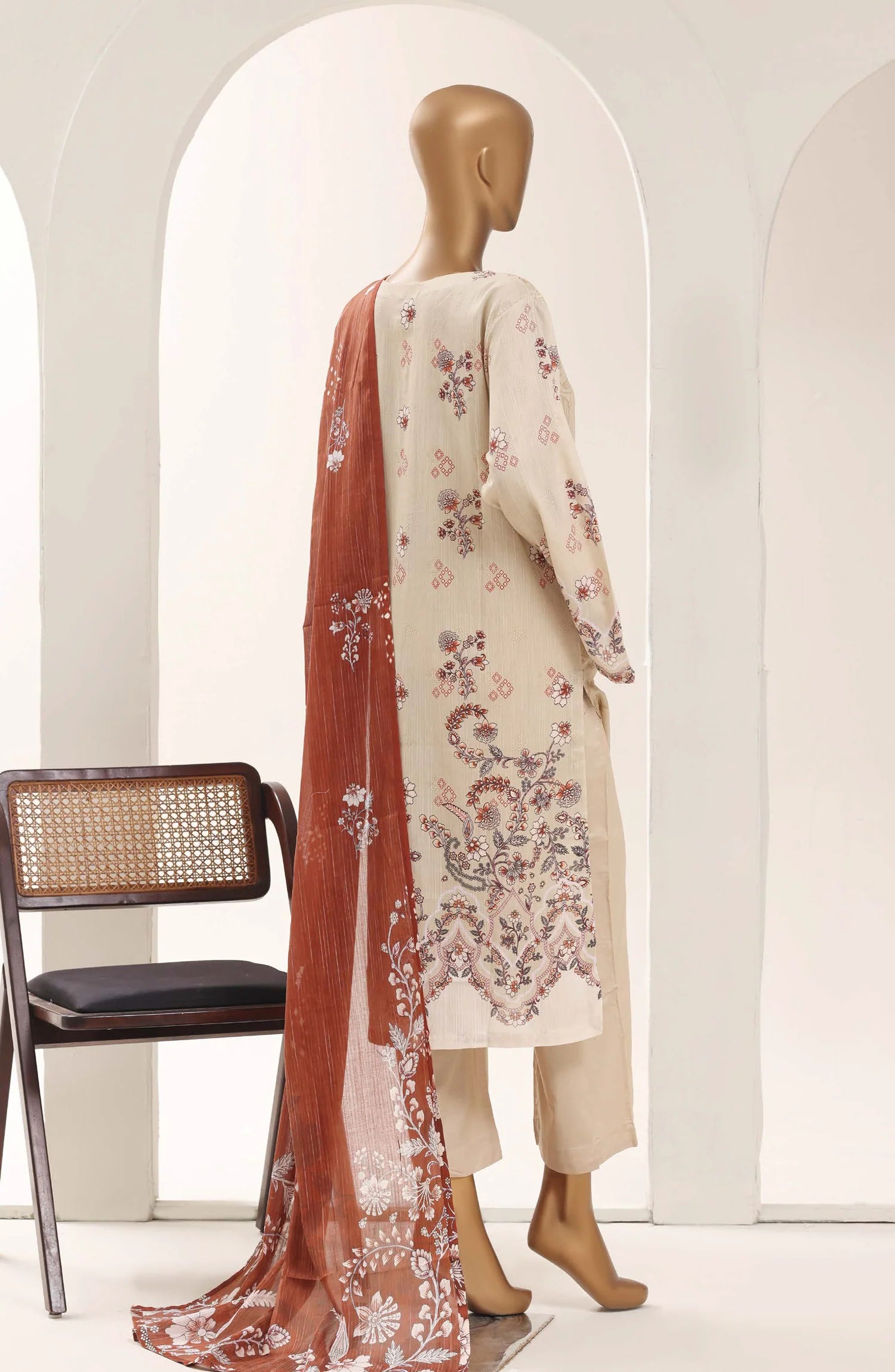 Sadabahar Fawn Printed Lawn Stitched 3 Piece Suit – Summer Collection